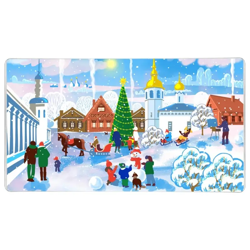 Доска разделочная Подставка под горячее Зимние города 18х28 см (ассортимент)