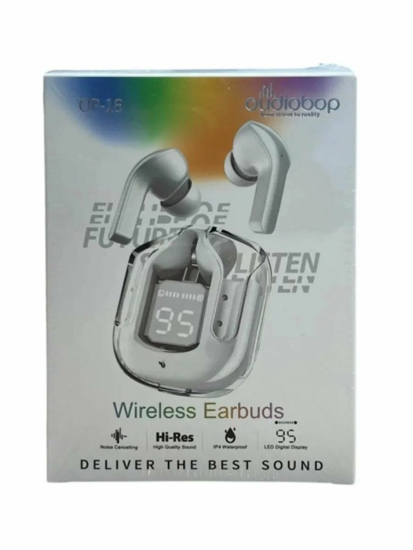 Беспроводные прозрачные наушники белые