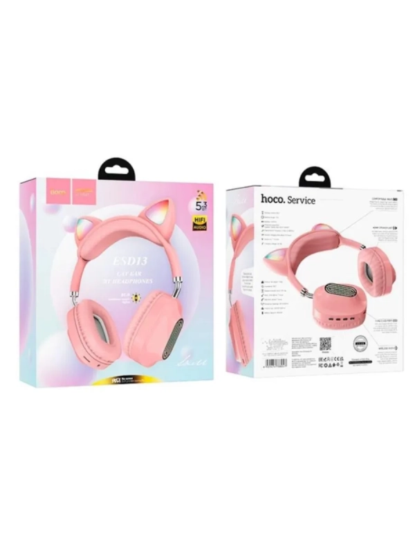 Наушники с ушками розовые