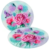 Доска разделочная Пионы и птички 20 см