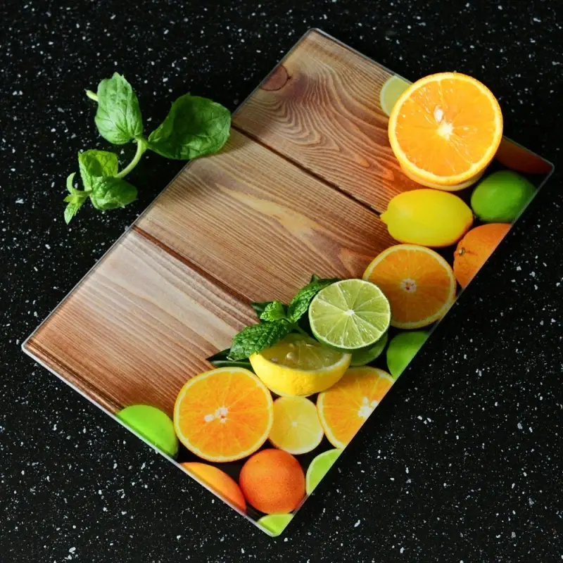 Разделочная доска подставка под горячее Цитрусовый микс 18х28см