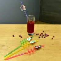 Трубочки для коктейля Новогодние игрушки 4 шт
