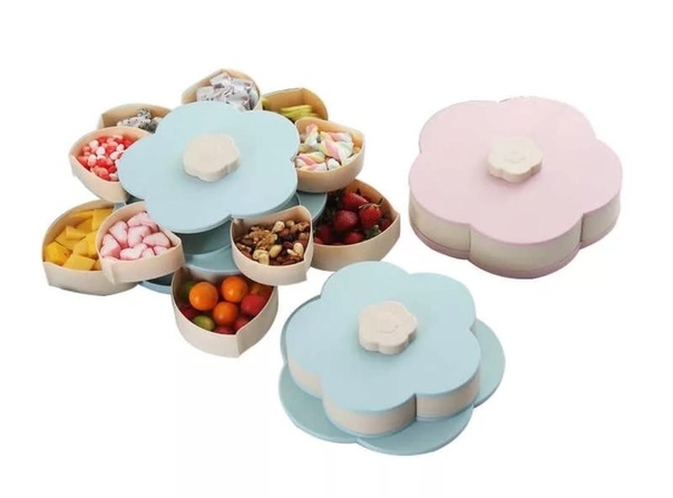 Раздвижная менажница коробка для конфет и сухофруктов (цвет в ассортименте)