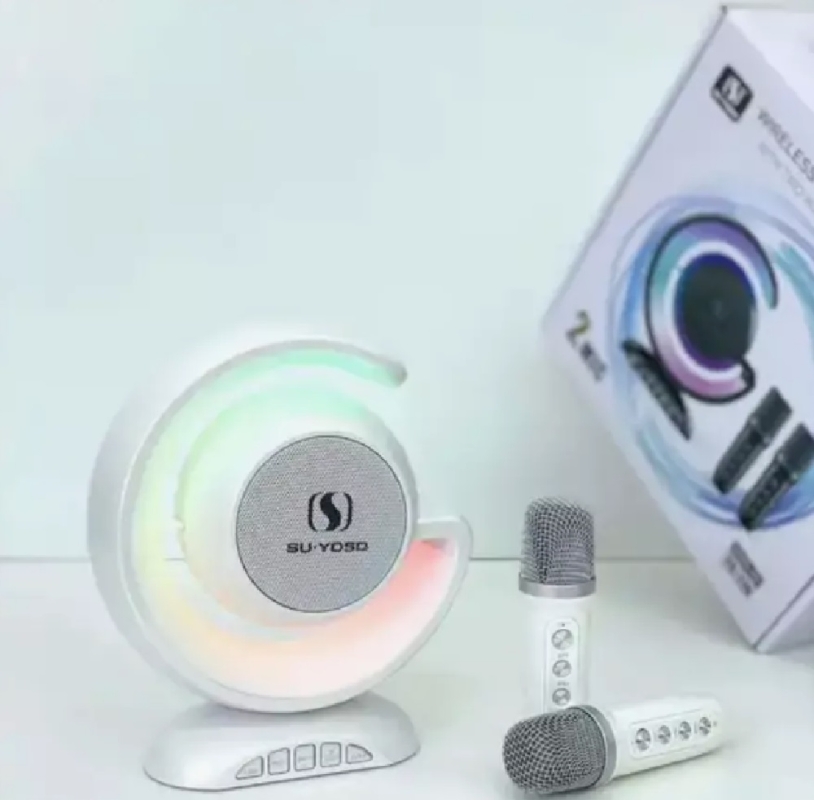 Беспроводная Bluetooth караоке колонка с 2 микрофонами (цвет в ассортименте) Беспроводная Bluetooth караоке колонка с 2 микрофонами (цвет в ассортименте)