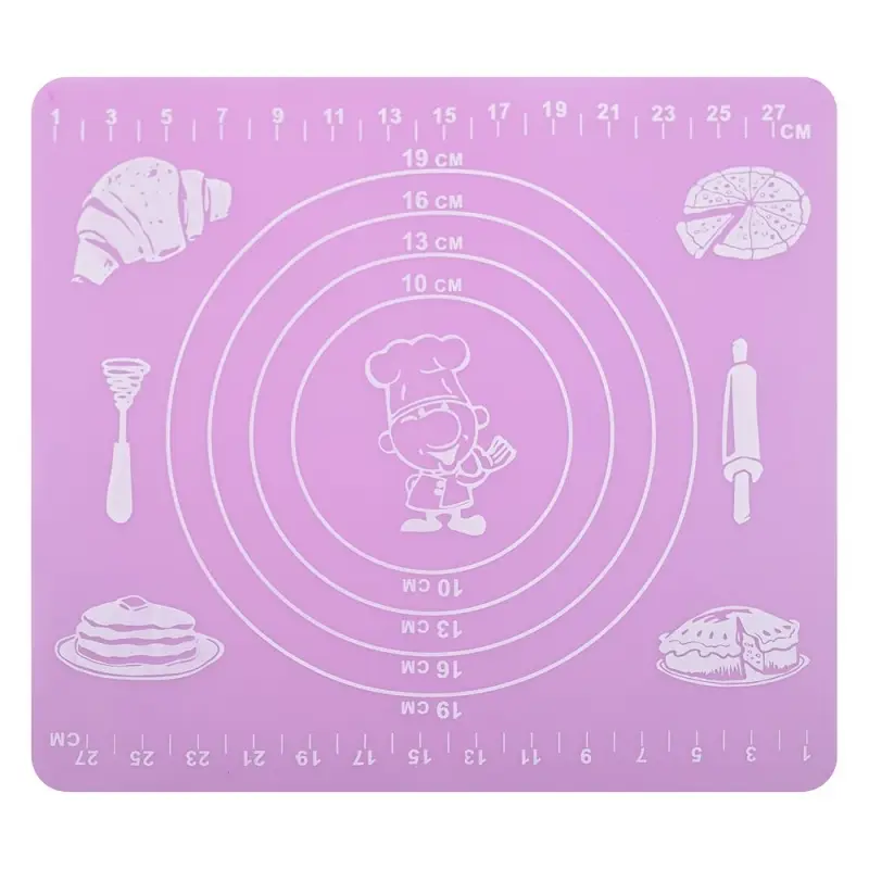 Коврик кулинарный силиконовый с разметкой 29х26 см (ассортимент)