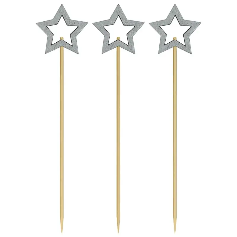 Шпажки для канапе Звездочет серебро набор 24 шт