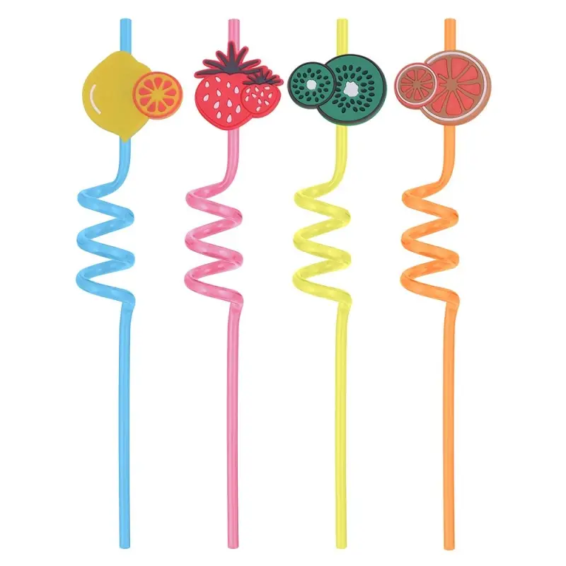 Трубочки для коктейля Фрукты 4 шт