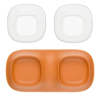 Миска двойная на подставке коричневая Миска двойная на подставке коричневая