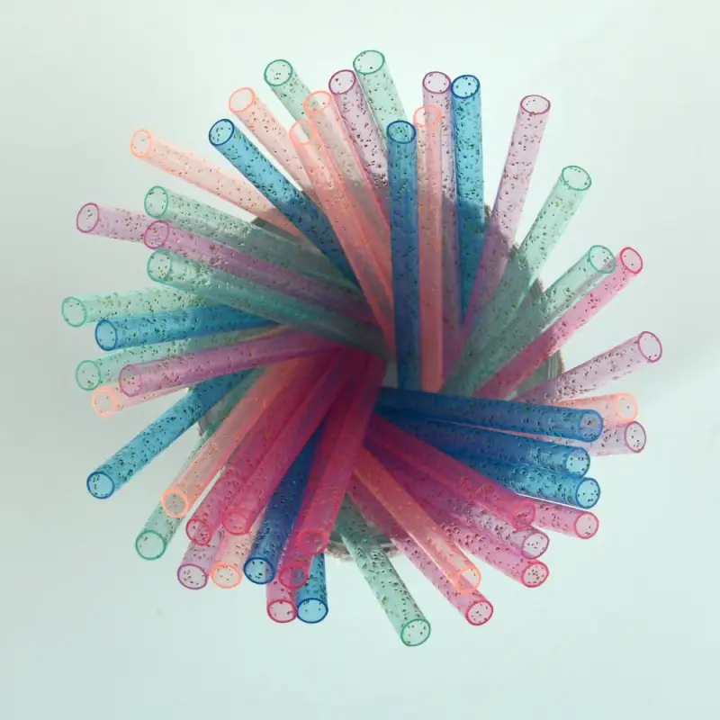 Трубочки для коктейля Блестки 50 шт с ершиком