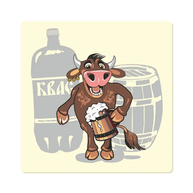 Подставка под горячее Забавный бычок 14х14см (ассортимент)