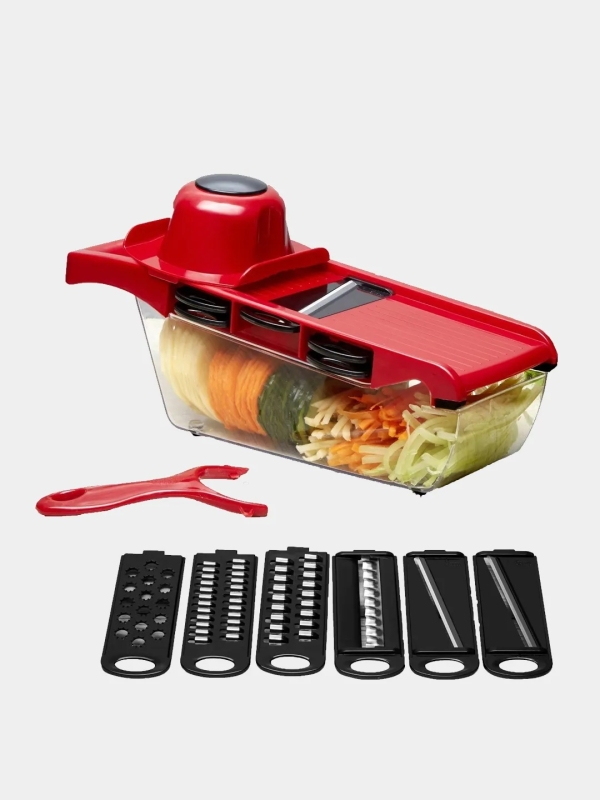 Овощерезка-терка с контейнером на 6 насадок