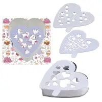 Кулинарная форма "Сердце" с 3 трафаретами