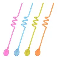 Трубочки для коктейля с ложечкой Фуршет 4 шт