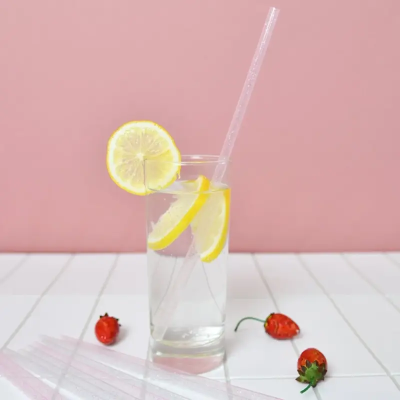 Трубочки для коктейля Блестки 10 шт с ершиком