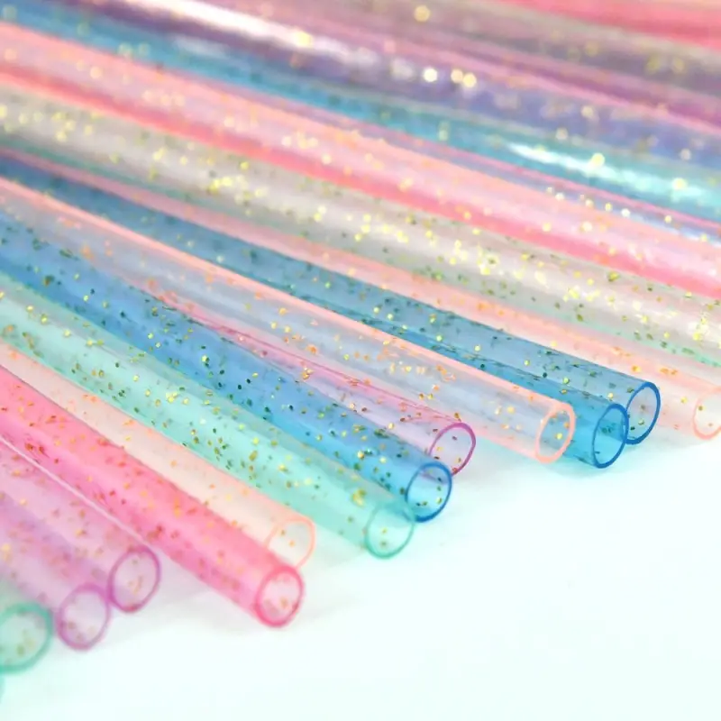 Трубочки для коктейля Блестки 50 шт с ершиком