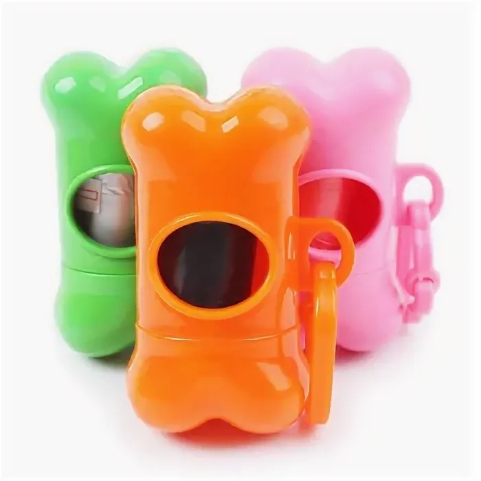 Контейнер-косточка с мешками для уборки (цвет в ассортименте)