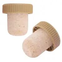 Пробка для бутылок Натуральная с пластмассовой частью 2 шт (ассортимент)
