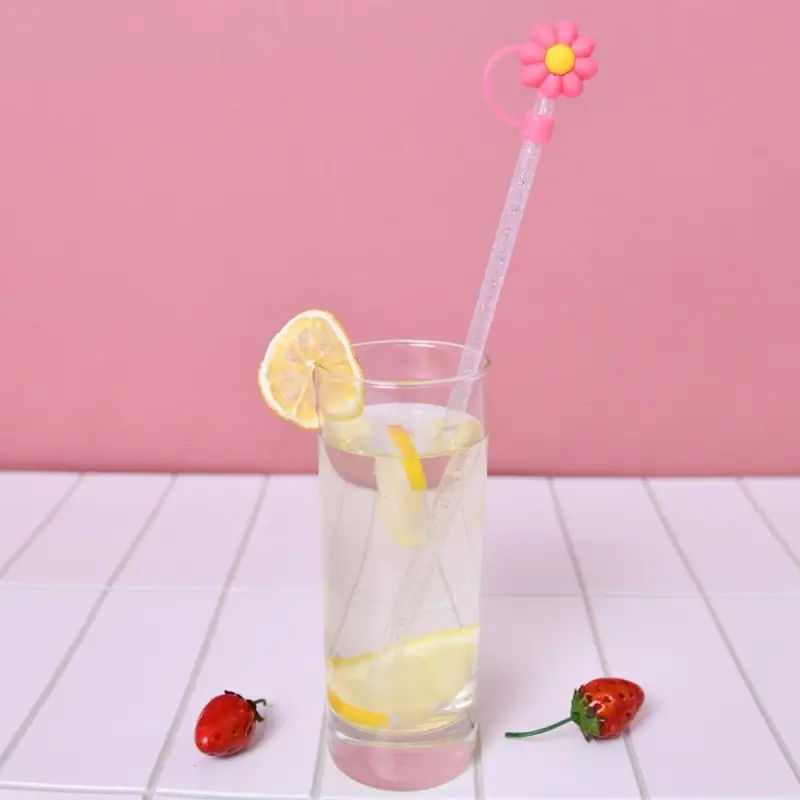 Колпачки для коктейльных трубочек Цветочки 4 шт