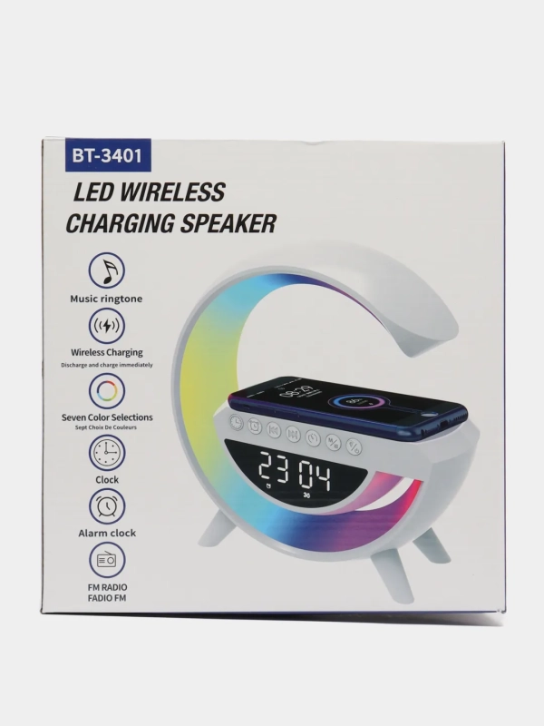 Умный светильник 2 в 1 с зарядкой и колонкой BT-3401