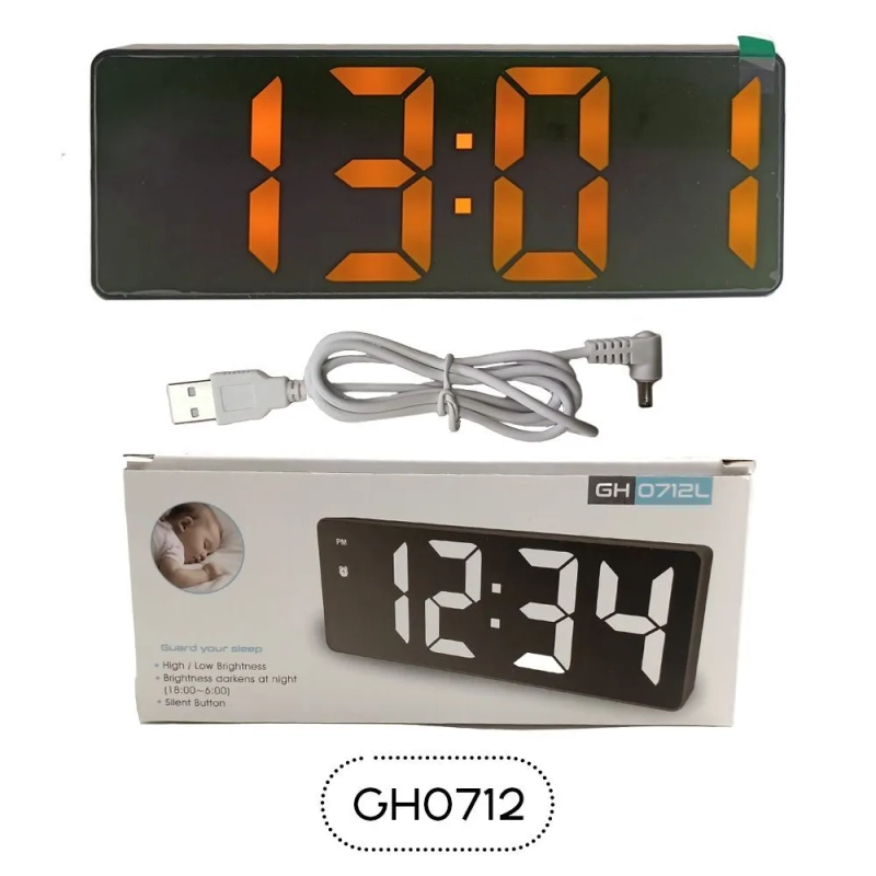 Часы электронные GH-0712L (цвет в ассортименте) Часы электронные GH-0712L (цвет в ассортименте)