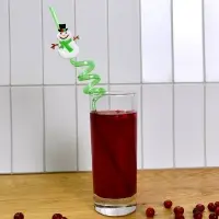 Трубочки для коктейля Новогодние игрушки 4 шт