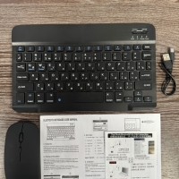 Клавиатура и мышь беспроводные для телефона и компьютера (черный)