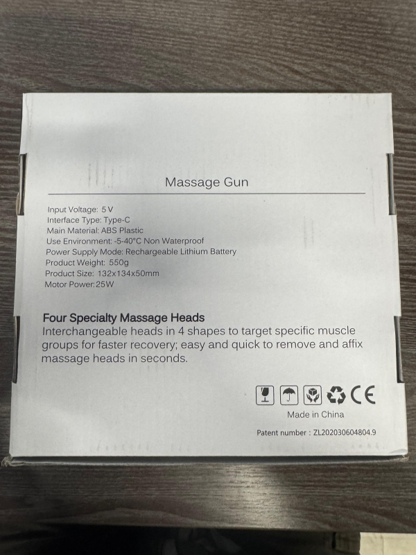 Перкуссионный массажер пистолет для тела черный