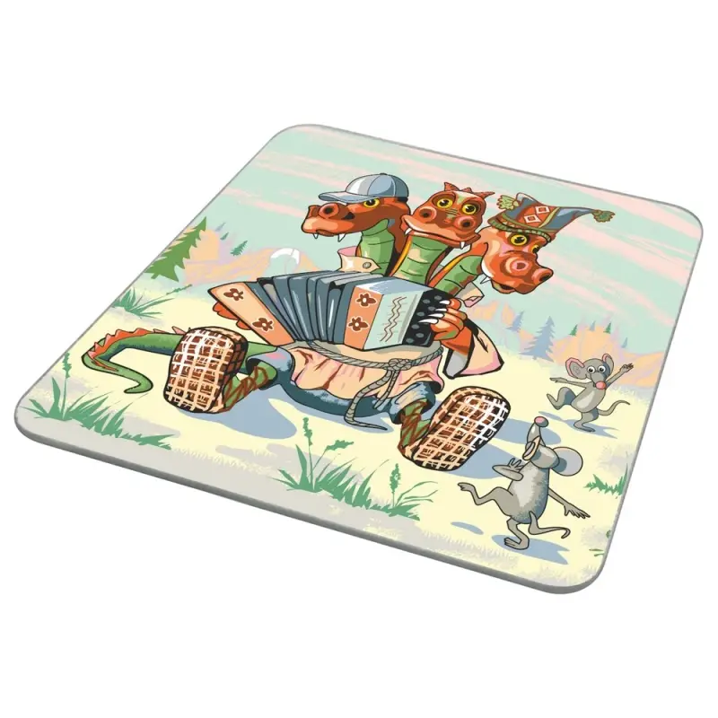 Доска разделочная Дракон весельчак 18х18 см (ассортимент)