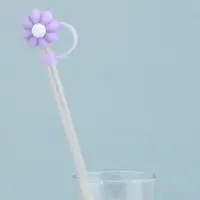 Колпачки для коктейльных трубочек Цветочки 4 шт