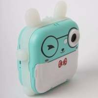 Детская фотокамера с мгновенной печатью Зайка голубой