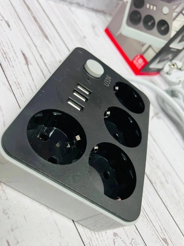 Сетевой фильтр на 4 розетки + 3USB