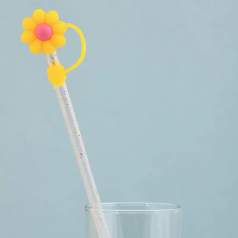 Колпачки для коктейльных трубочек Цветочки 4 шт