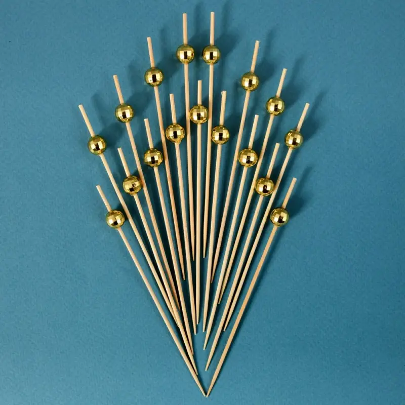 Шпажки для канапе Диско шар золото 24 шт