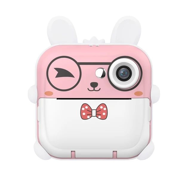 Детская фотокамера с мгновенной печатью Зайка розовый Детская фотокамера с мгновенной печатью Зайка розовый