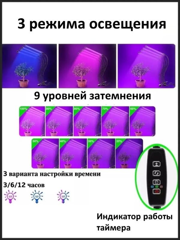Фитолампа для выращивания растений 2 лампы