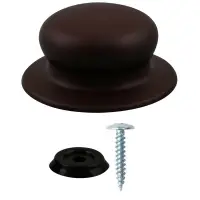 Ручка для крышки с саморезом коричневая диаметр 6 см