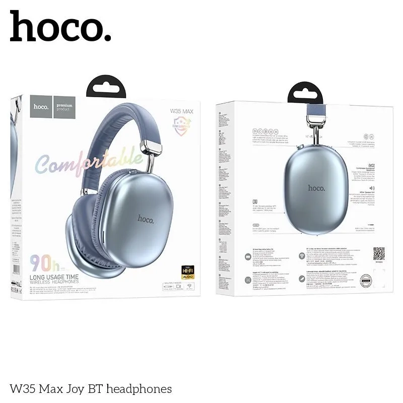 Наушники беспроводные накладные HOCO W35 MAX голубые Наушники беспроводные накладные HOCO W35 MAX голубые