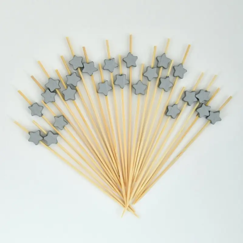 Шпажки для канапе Звезды серебро 24 шт