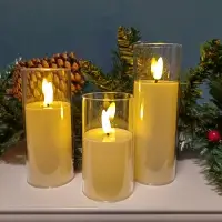 Свечи светодиодные мерцающие на батарейках набор 3 шт.