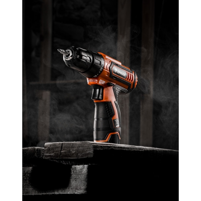 ЕРМАК Дрель-шуруповерт аккумуляторная ДША-12B, 0-550 об/мин, 1,3 Li-ion. 21 H*m, подсветка ЕРМАК Дрель-шуруповерт аккумуляторная ДША-12B, 0-550 об/мин, 1,3 Li-ion. 21 H*m, подсветка