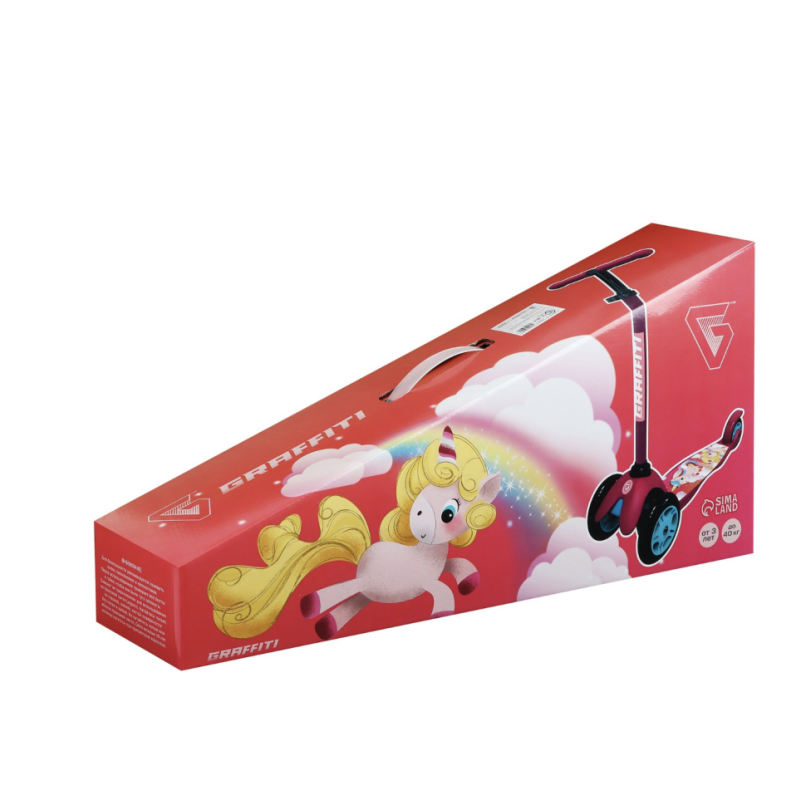 Самокат GRAFFITI «Единорожки», колёса PU 110/75 мм, ABEC 7, цвет розовый Самокат GRAFFITI «Единорожки», колёса PU 110/75 мм, ABEC 7, цвет розовый