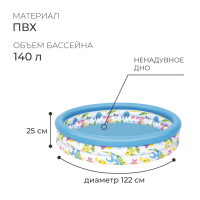 Бассейн надувной &laquo;Океан&raquo;, 122 х 25 см, от 2 летДетский бассейн"Bestway" с рыбками