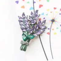 Брошь Лаванда с камнями