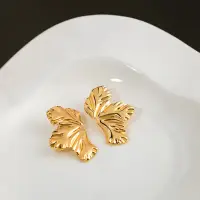 Серьги женские Лист золотистые