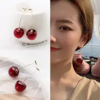 Серьги Вишня золотистые