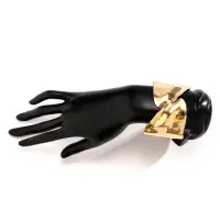 Браслет манжета крупный золотистый