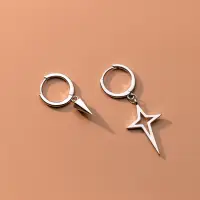 Серьги с подвесками Звезда серебро