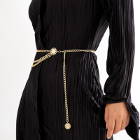 Цепочка золотая на тело, пояс 90 см