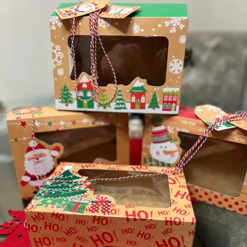 Подарочные коробки Новогодние набор 4 штуки