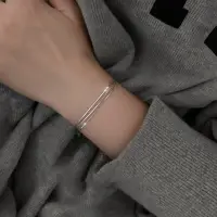 Браслет из трёх цепей серебристый